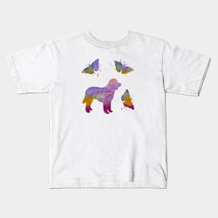 Goldendoodle Art, Colorful, With Butterflies Kids T-Shirt